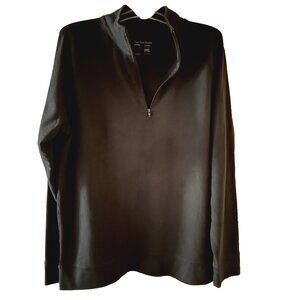 Fresh Clean Threads Men's Size L Shirt Black 1/4 Quarter Zip Long Sleeve Casual